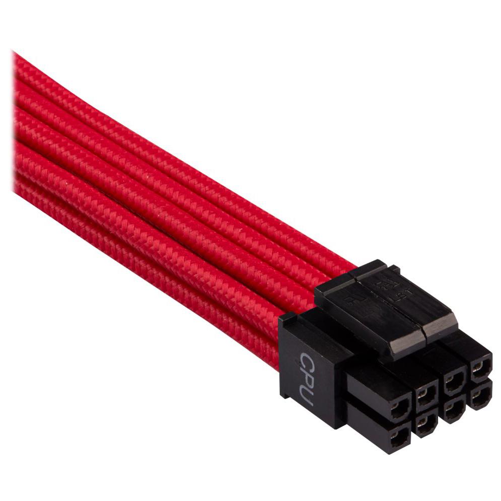 A large main feature product image of Corsair Premium Individually Sleeved PSU Cables Starter Kit Type 4 Gen 4 (Red)
