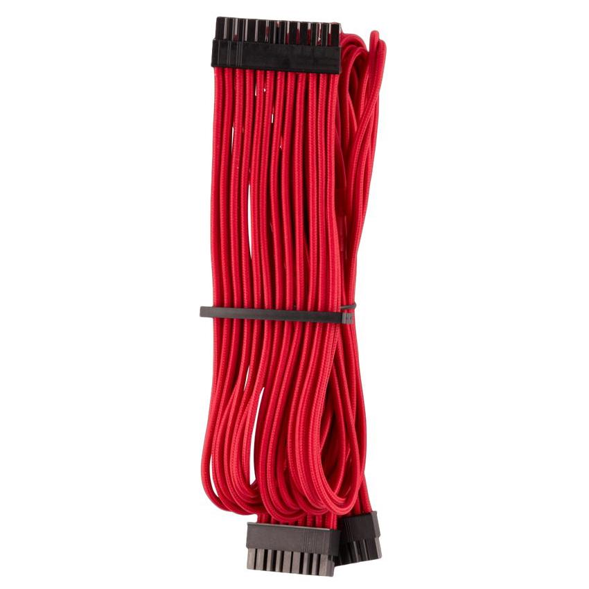 A large main feature product image of Corsair Premium Individually Sleeved PSU Cables Starter Kit Type 4 Gen 4 (Red)