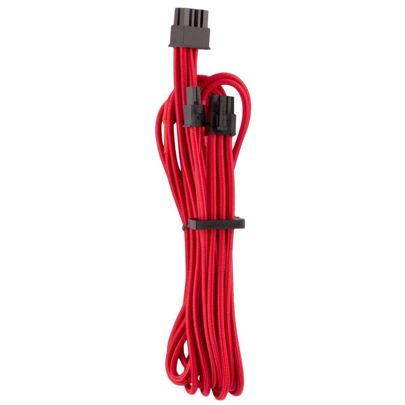 A large main feature product image of Corsair Premium Individually Sleeved PSU Cables Starter Kit Type 4 Gen 4 (Red)