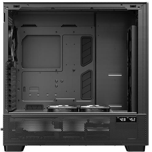 A large main feature product image of Antec Flux Pro - Full Tower ATX Case with Digital Display (Black)