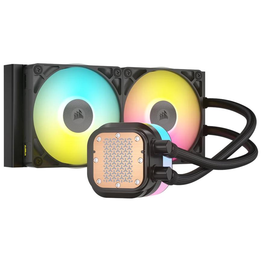A large main feature product image of Corsair iCUE LINK TITAN 240 RX RGB - 240mm AIO Liquid CPU Cooler (Black)