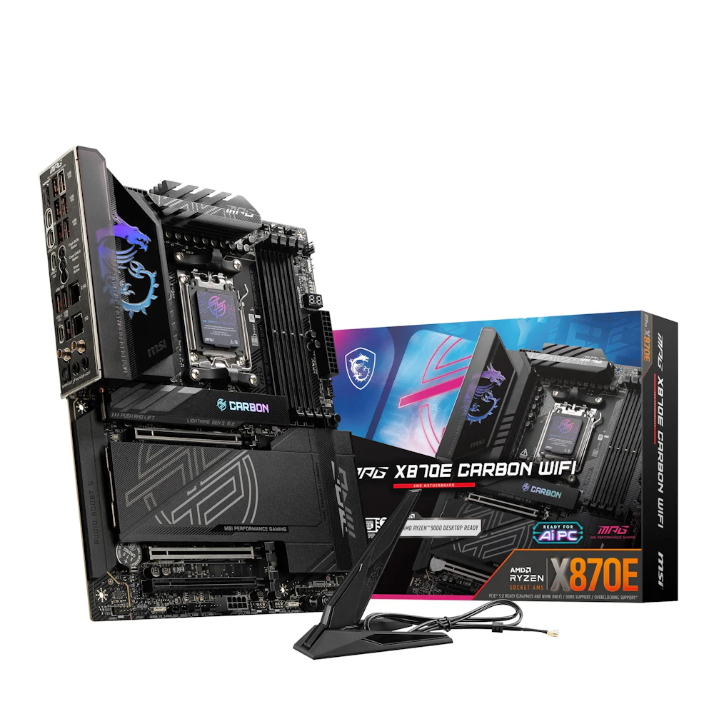 MSI MPG X870E Carbon WiFi AM5 ATX Desktop Motherboard