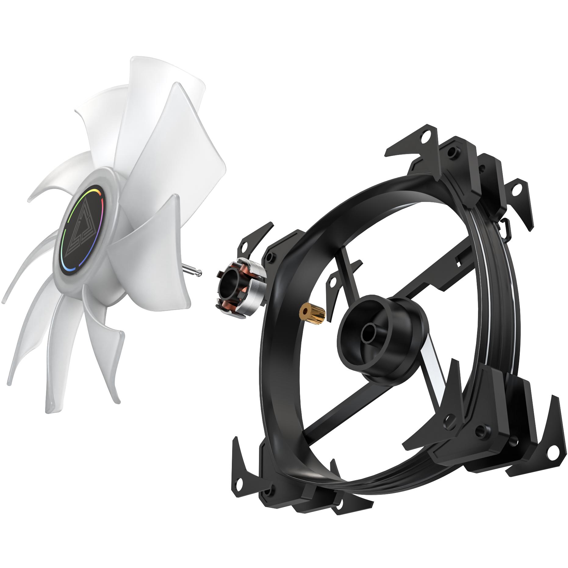 A large main feature product image of Montech HP140 ARGB 140mm PWM Fan (Black)