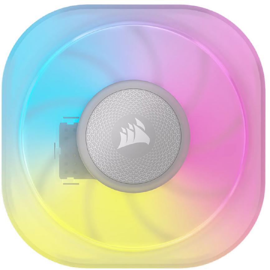 A large main feature product image of Corsair iCUE LINK Pump Cap Module - VRM Cooling Fan (White)