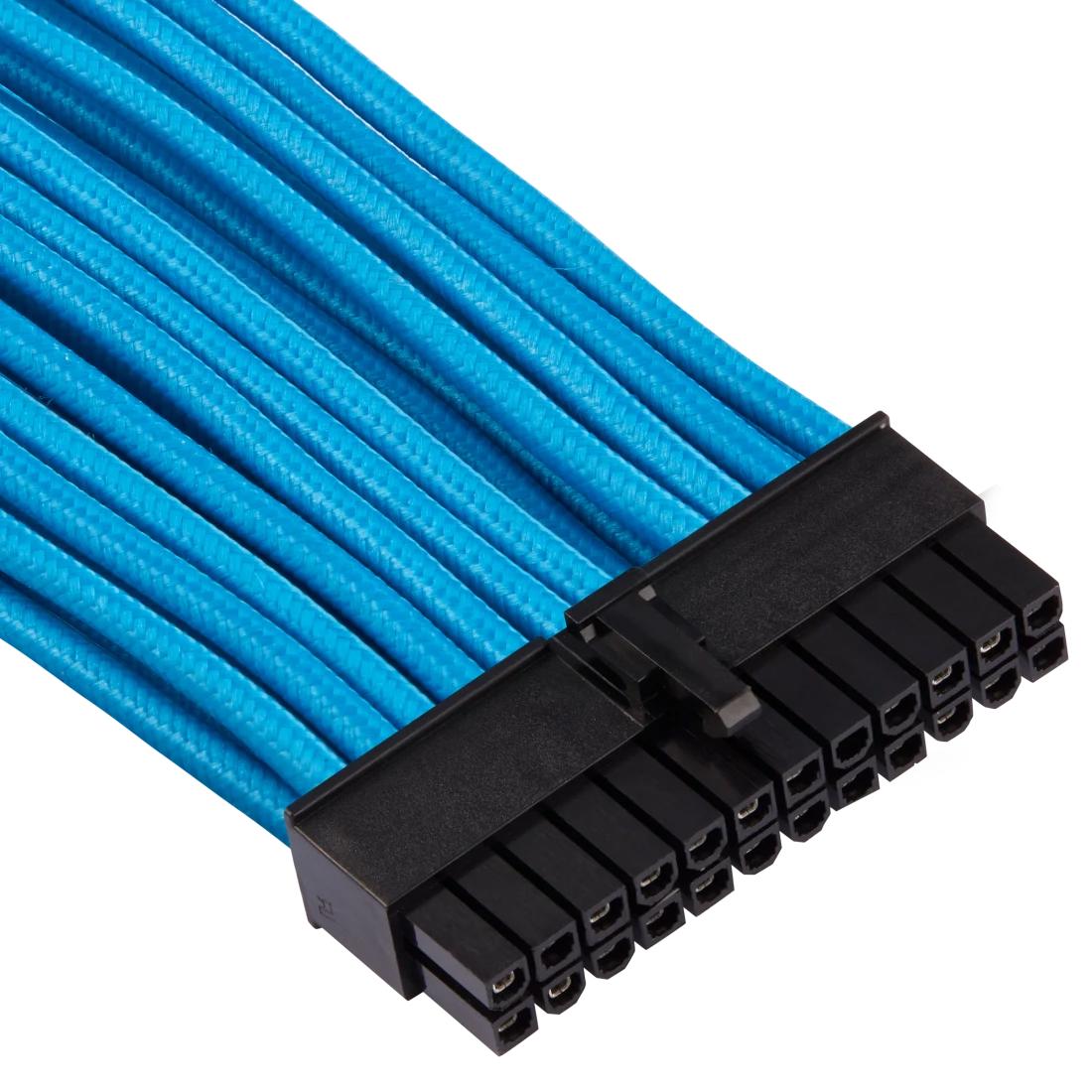 A large main feature product image of Corsair Premium Individually Sleeved PSU Cables Starter Kit Type 4 Gen 4 (Blue)