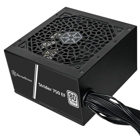 A large main feature product image of SilverStone Strider 750W 80PLUS ATX PSU