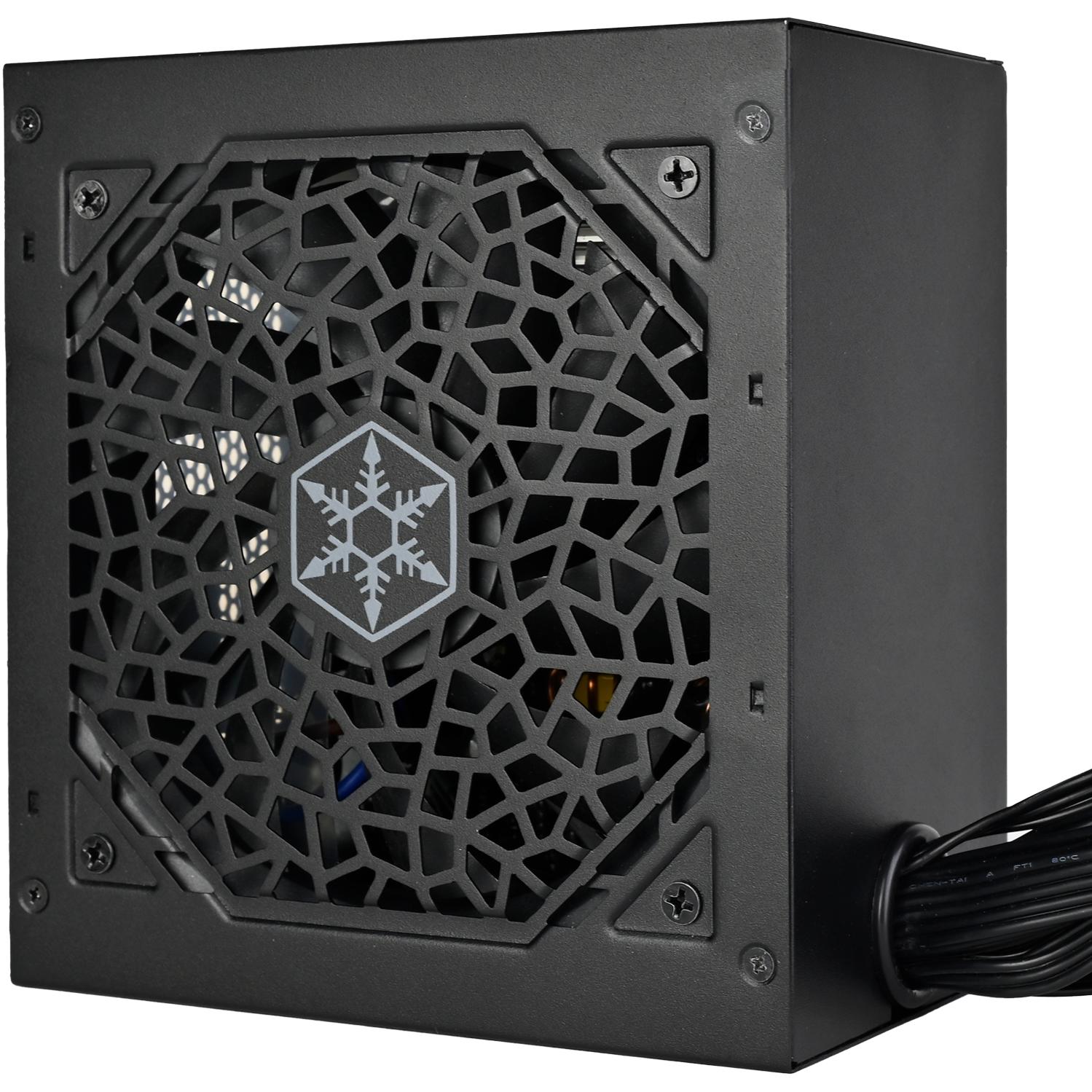 A large main feature product image of SilverStone Strider 650W 80PLUS ATX PSU