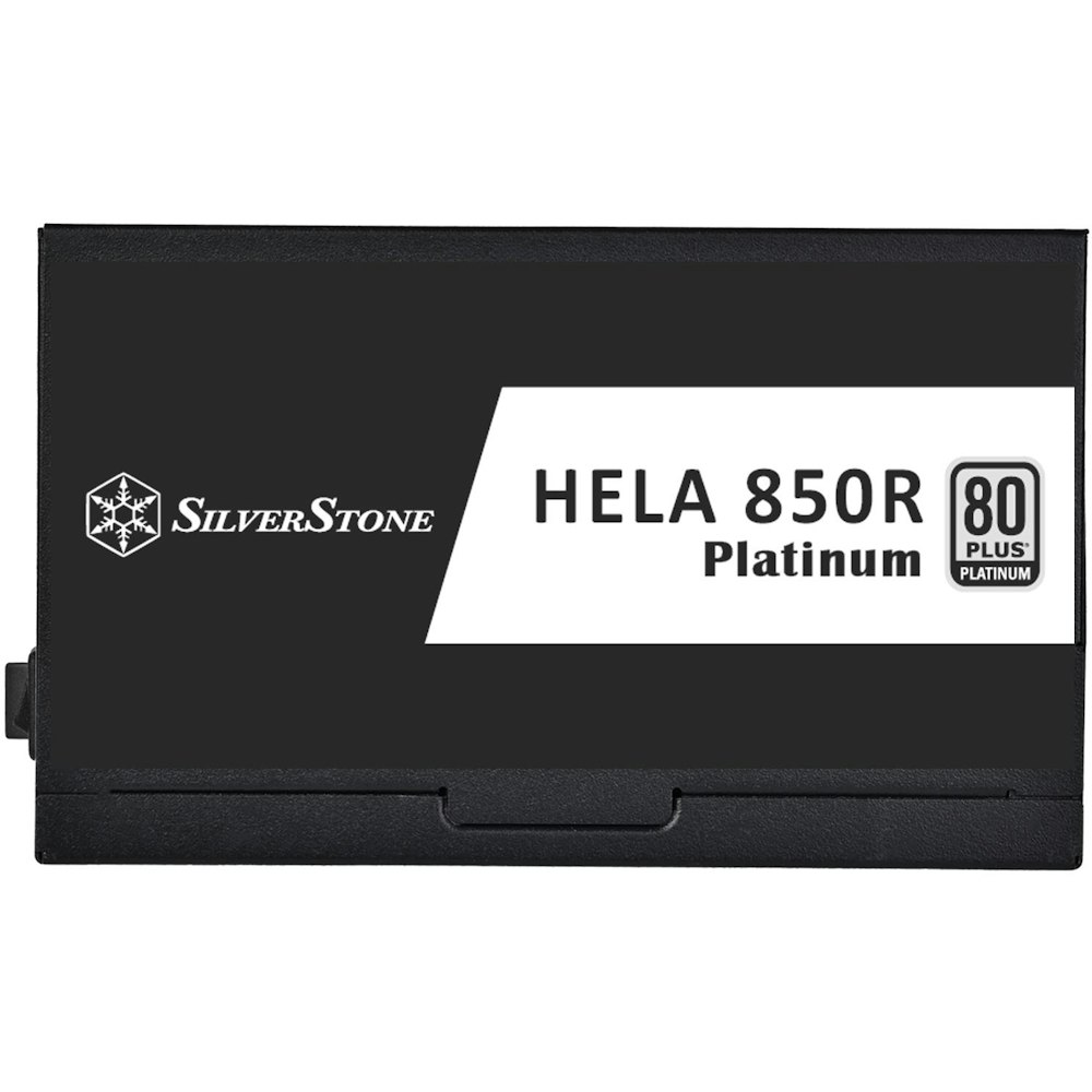 A large main feature product image of SilverStone HELA R 850W Platinum PCIe 5.0 ATX Modular PSU