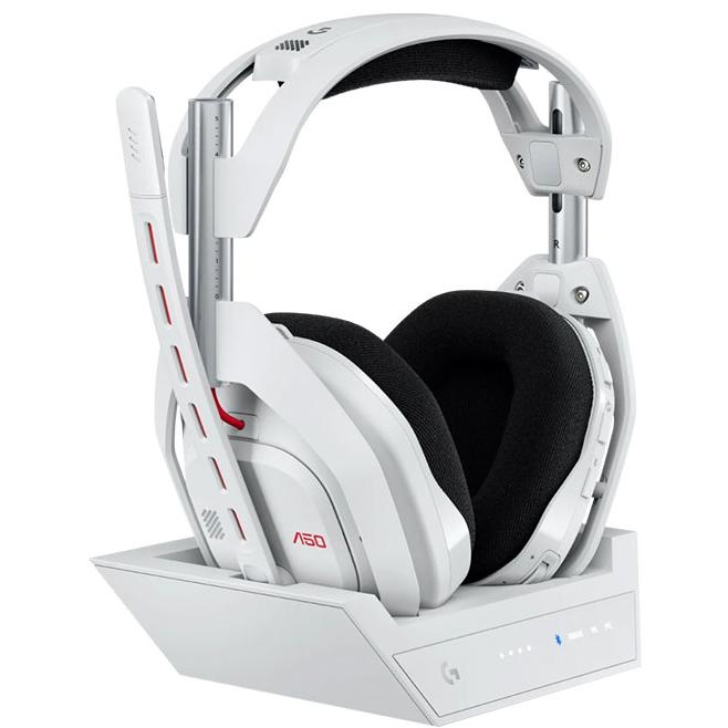 A large main feature product image of Logitech G ASTRO A50 Gen 5 Wireless Headset & Base Station for PC/PlayStation/Xbox (White)