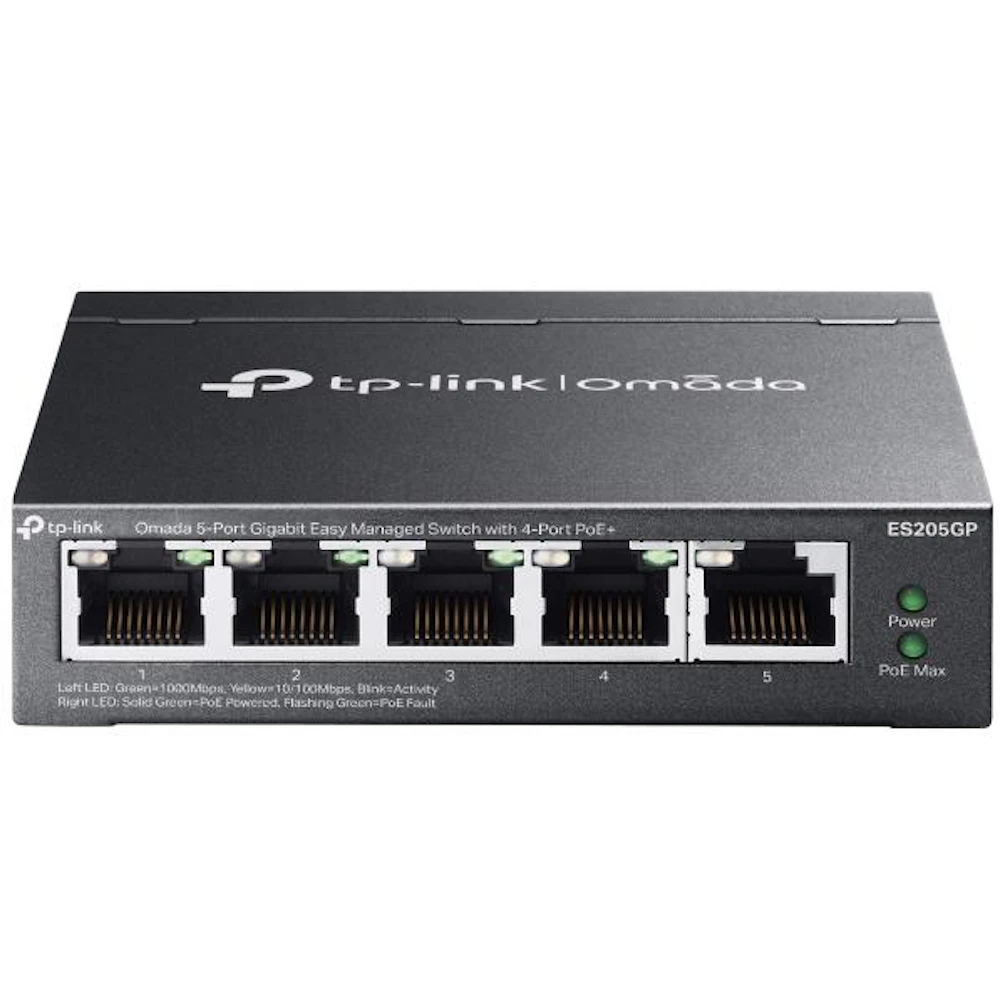 TP-Link Omada ES205GP - 5-Port Gigabit Easy Managed Switch with 4-Port PoE+