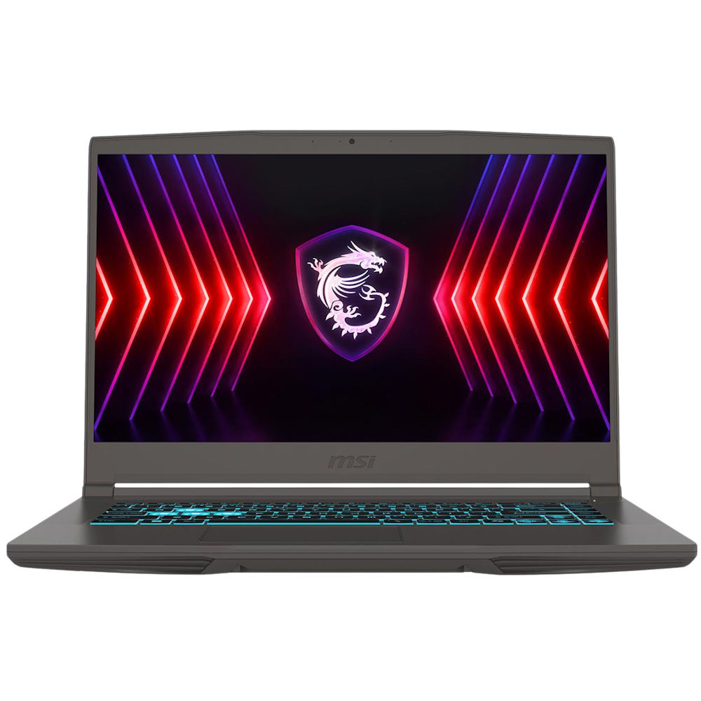 A large main feature product image of MSI Thin 15 (B13U) - 15.6" 144Hz, i5-13420H, RTX 3050, 8GB/512GB - Win 11 Gaming Notebook