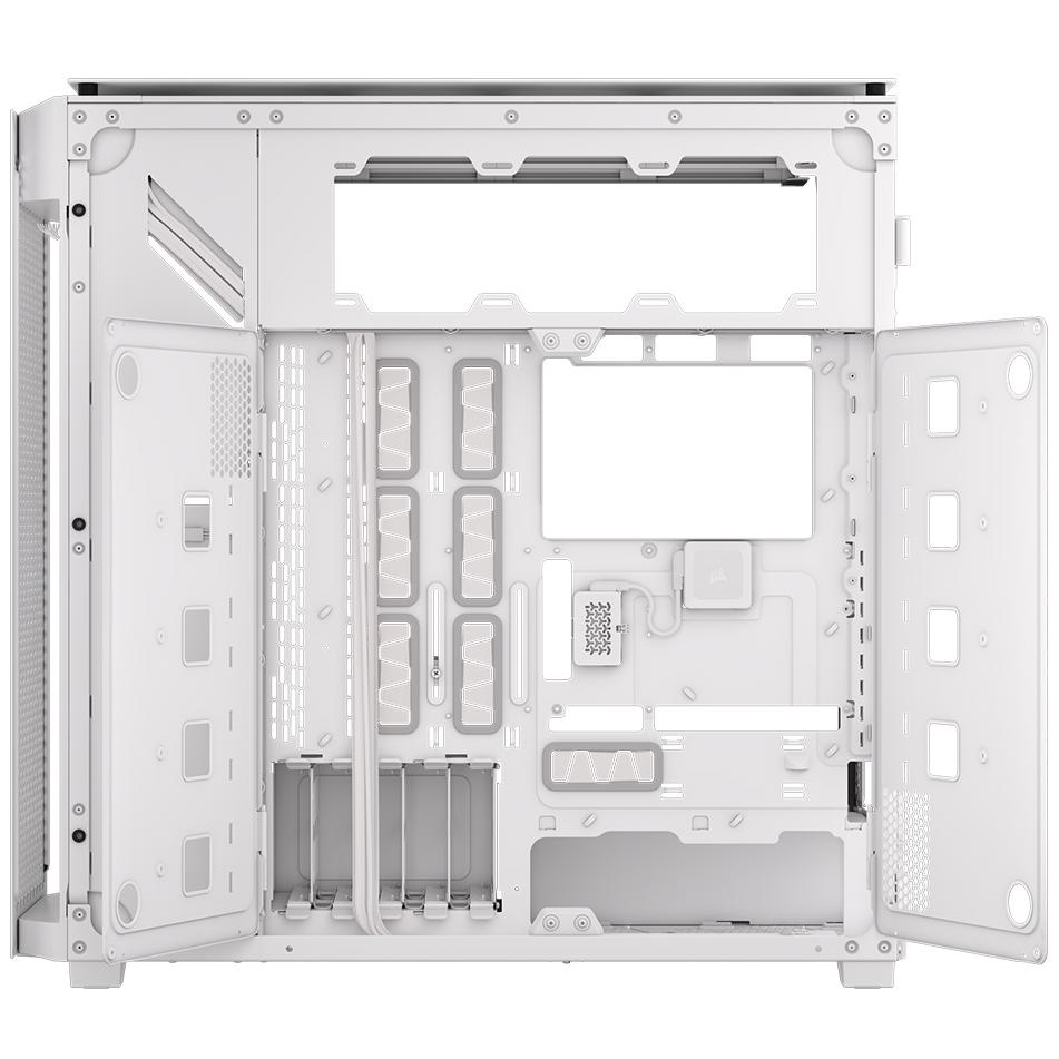 A large main feature product image of Corsair iCUE LINK 9000D RGB Airflow - Super Tower Dual-System Case (White)