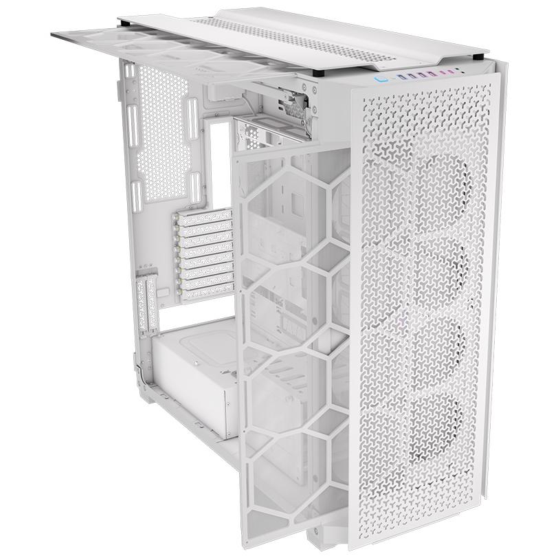 A large main feature product image of Corsair iCUE LINK 9000D RGB Airflow - Super Tower Dual-System Case (White)