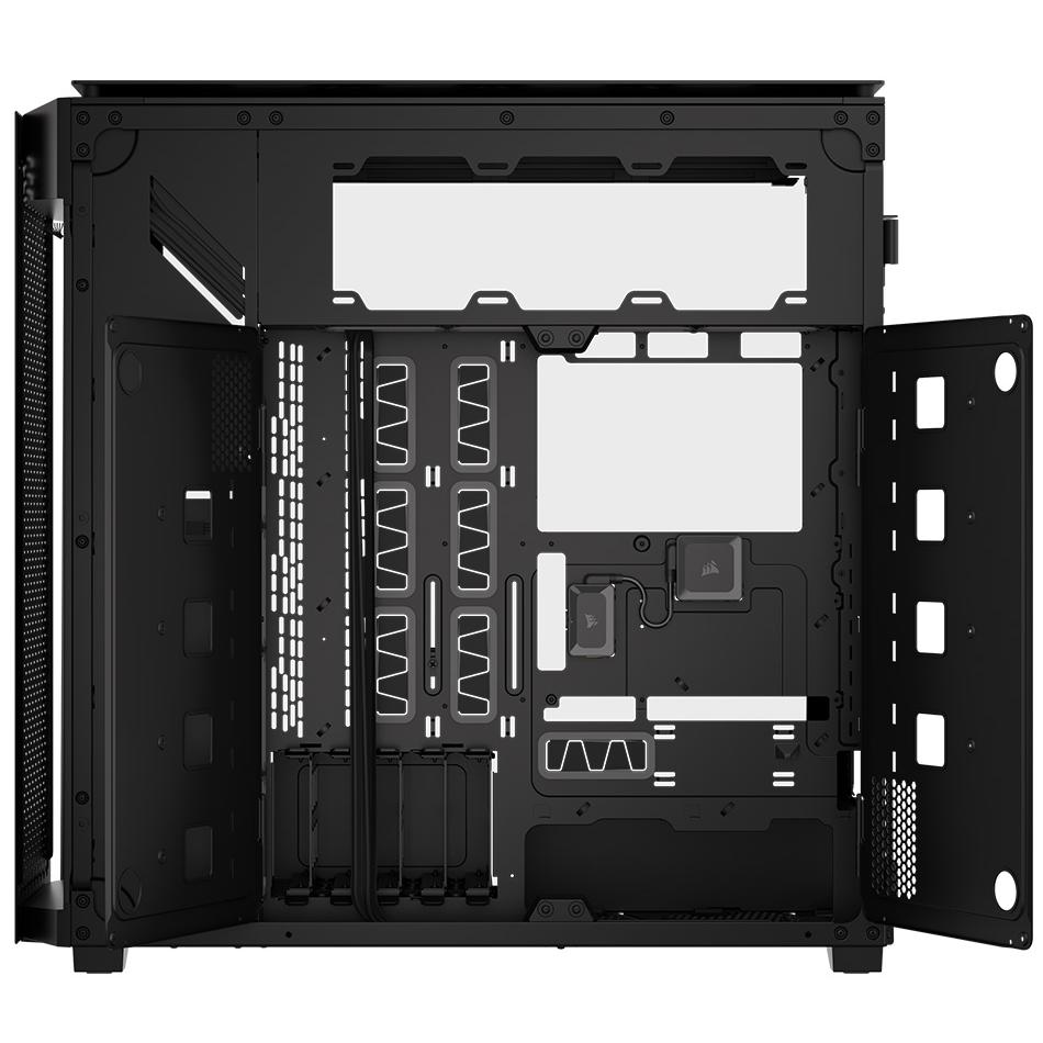 A large main feature product image of Corsair iCUE LINK 9000D RGB Airflow - Super Tower Dual-System Case (Black)