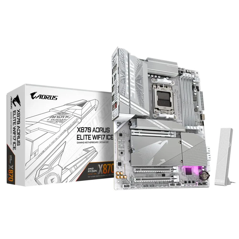 Gigabyte X870 AORUS ELITE WIFI7 ICE AM5 ATX Desktop Motherboard