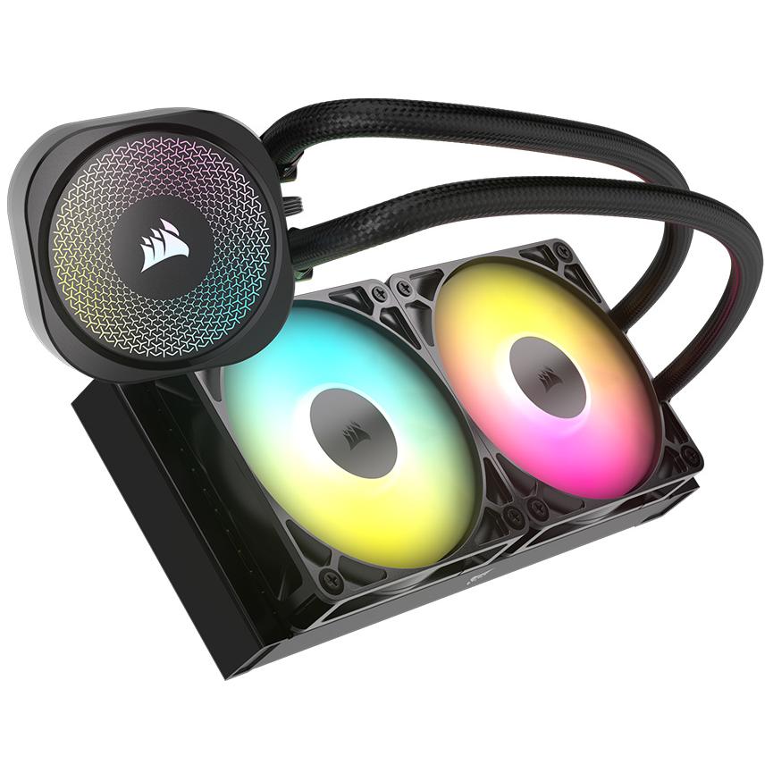 A large main feature product image of Corsair NAUTILUS 240 RS ARGB - 240mm AIO Liquid CPU Cooler (Black)