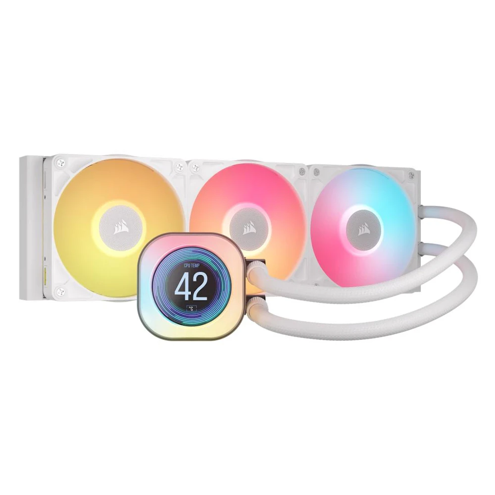 Corsair iCUE LINK TITAN 360 RX LCD - 360mm AIO Liquid CPU Cooler (White)