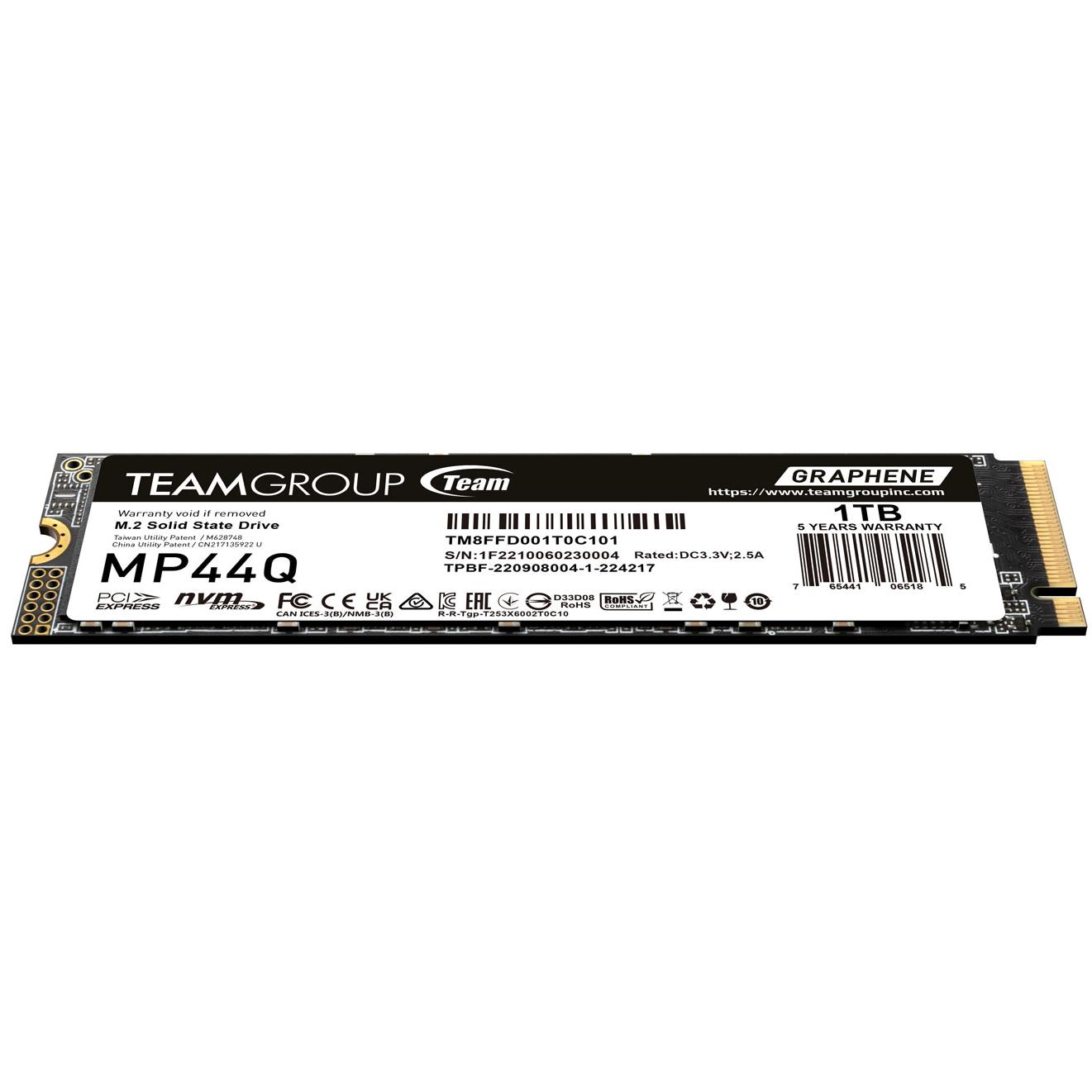 A large main feature product image of Team MP44Q PCIe Gen4 NVMe M.2 SSD - 1TB