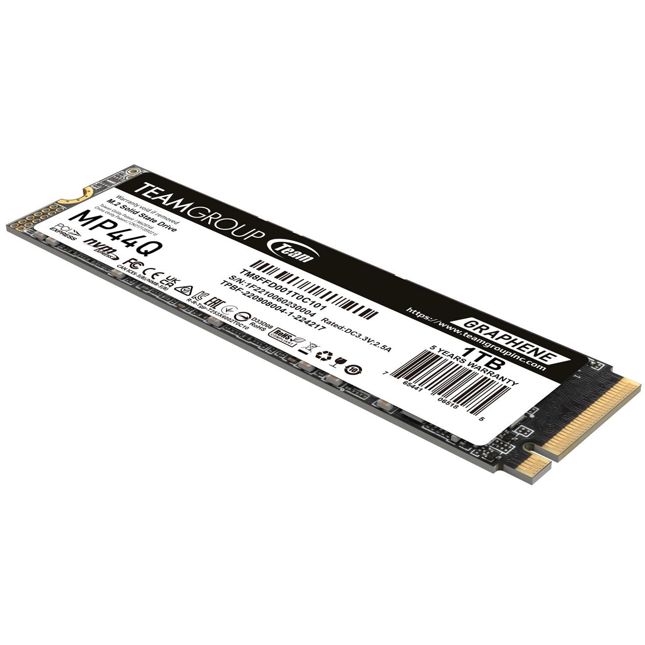 A large main feature product image of Team MP44Q PCIe Gen4 NVMe M.2 SSD - 1TB