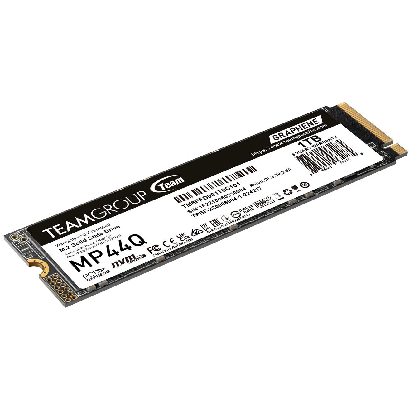A large main feature product image of Team MP44Q PCIe Gen4 NVMe M.2 SSD - 1TB