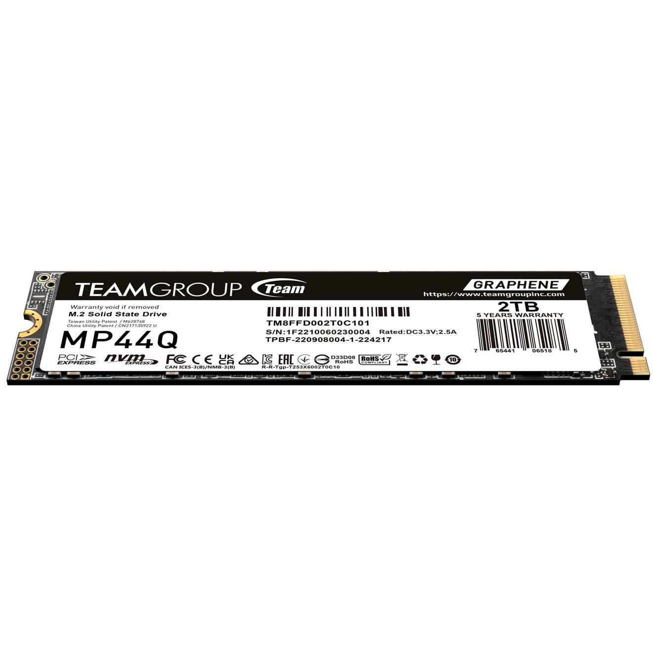 A large main feature product image of Team MP44Q PCIe Gen4 NVMe M.2 SSD - 2TB