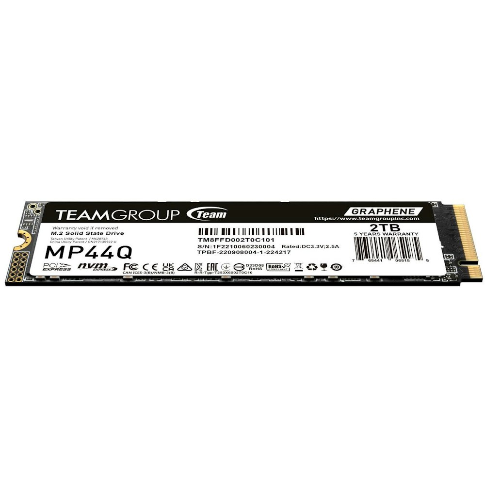 A large main feature product image of Team MP44Q PCIe Gen4 NVMe M.2 SSD - 2TB