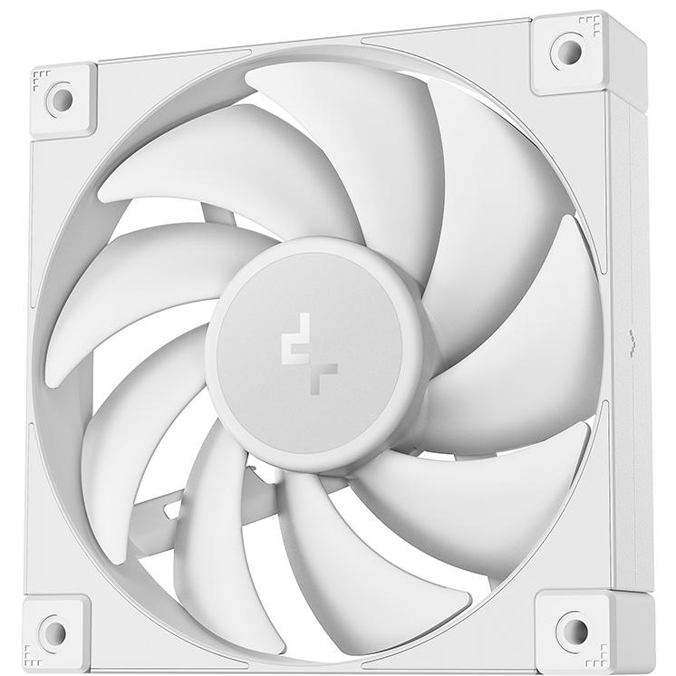A large main feature product image of DeepCool FD12 120mm Fan - White