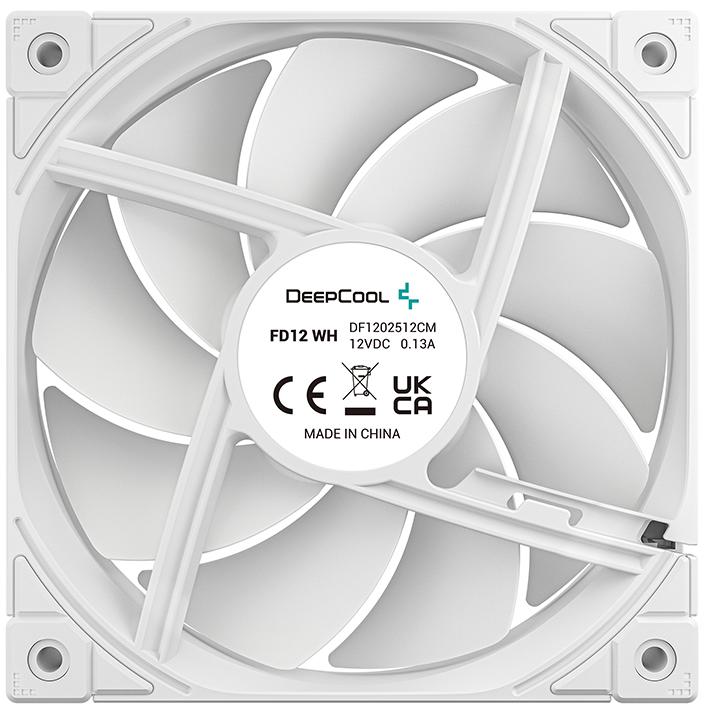 A large main feature product image of DeepCool FD12 120mm Fan - White
