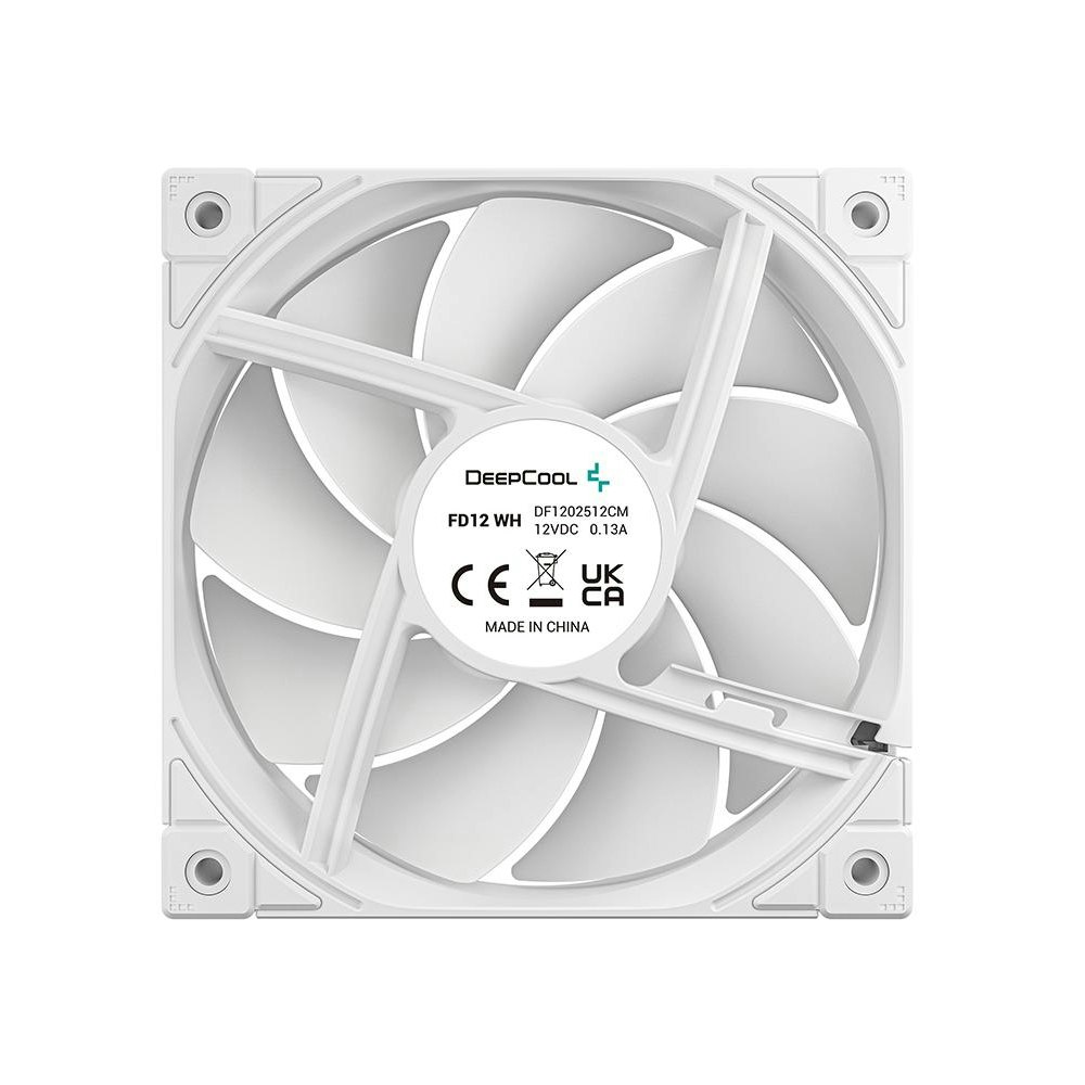 A large main feature product image of DeepCool FD12 120mm Fan - White