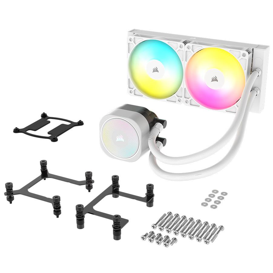 A large main feature product image of Corsair NAUTILUS 240 RS ARGB - 240mm AIO Liquid CPU Cooler (White)