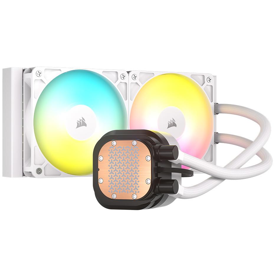 A large main feature product image of Corsair NAUTILUS 240 RS ARGB - 240mm AIO Liquid CPU Cooler (White)