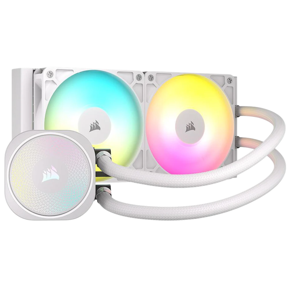 A large main feature product image of Corsair NAUTILUS 240 RS ARGB - 240mm AIO Liquid CPU Cooler (White)
