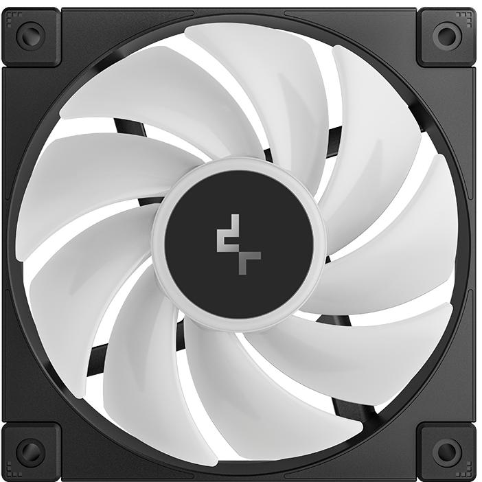 A large main feature product image of DeepCool FD12 ARGB 120mm Fan - Black