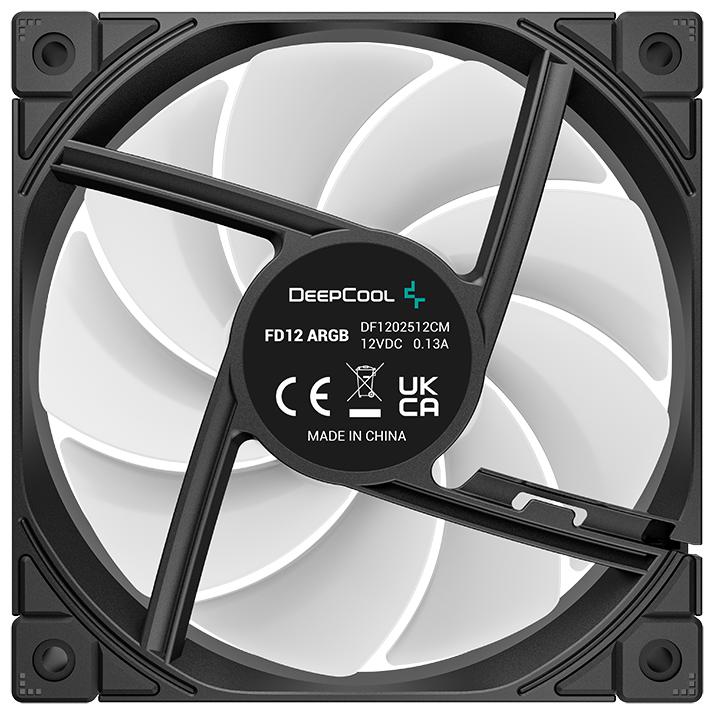 A large main feature product image of DeepCool FD12 ARGB 120mm Fan - Black