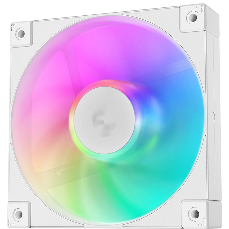 A large main feature product image of DeepCool FD12 ARGB 120mm Fan - White