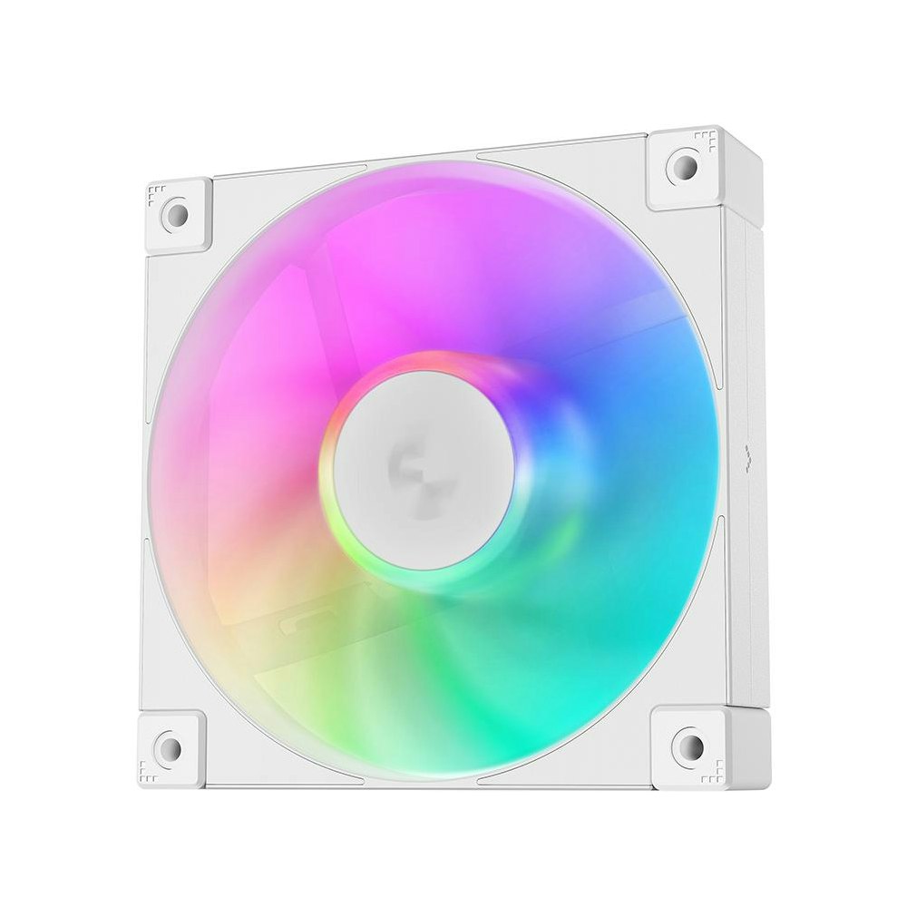 A large main feature product image of DeepCool FD12 ARGB 120mm Fan - White