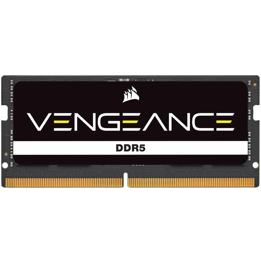 A large main feature product image of Corsair Vengeance 32GB Single (1x32GB) DDR5-4800 C40 SO-DIMM