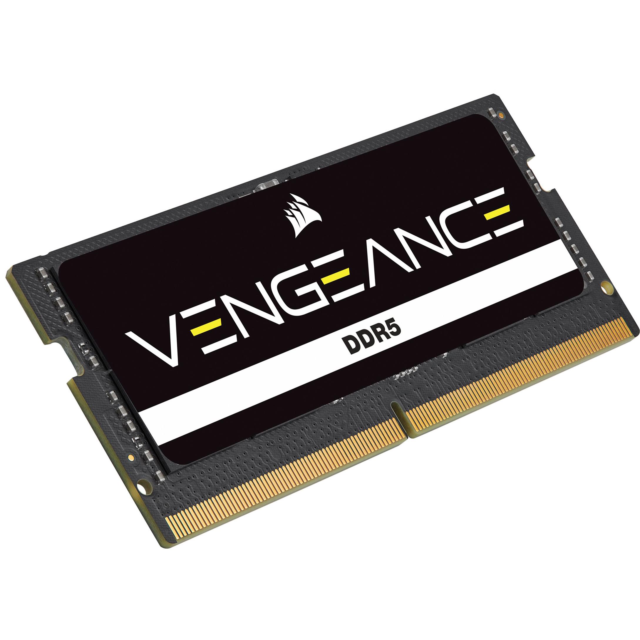 A large main feature product image of Corsair Vengeance 16GB Single (1x16GB) DDR5-4800 C40 SO-DIMM