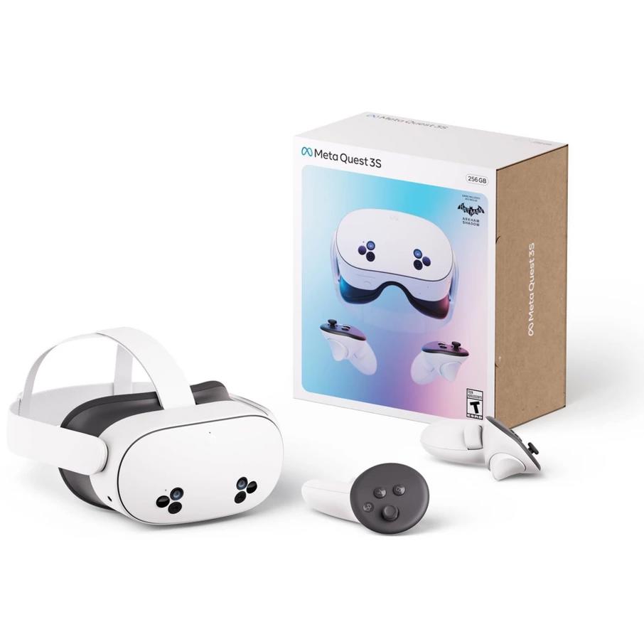 A large main feature product image of META Quest 3S Mixed Reality Headset w/ Touch Plus Controllers - 256GB
