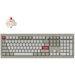 A product image of Keychron V6 Max - Fullsize QMK/VIA Wireless Custom Mechanical Keyboard - Retro Grey (Gateron Jupiter Red Switch)