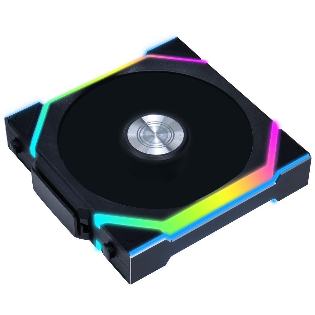 A large main feature product image of Lian Li UNI FAN SL120 Wireless - 120mm Modular Fan (Black)