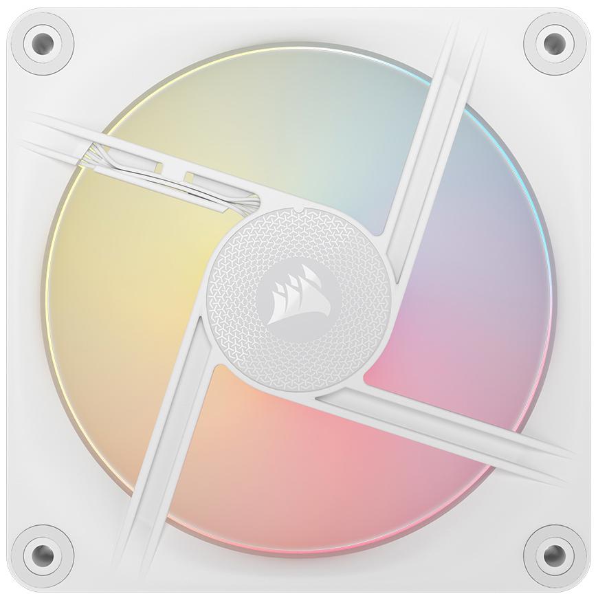 A large main feature product image of Corsair iCUE LINK LX120-R RGB - 120mm PWM Reverse Blade Modular Fan (White)