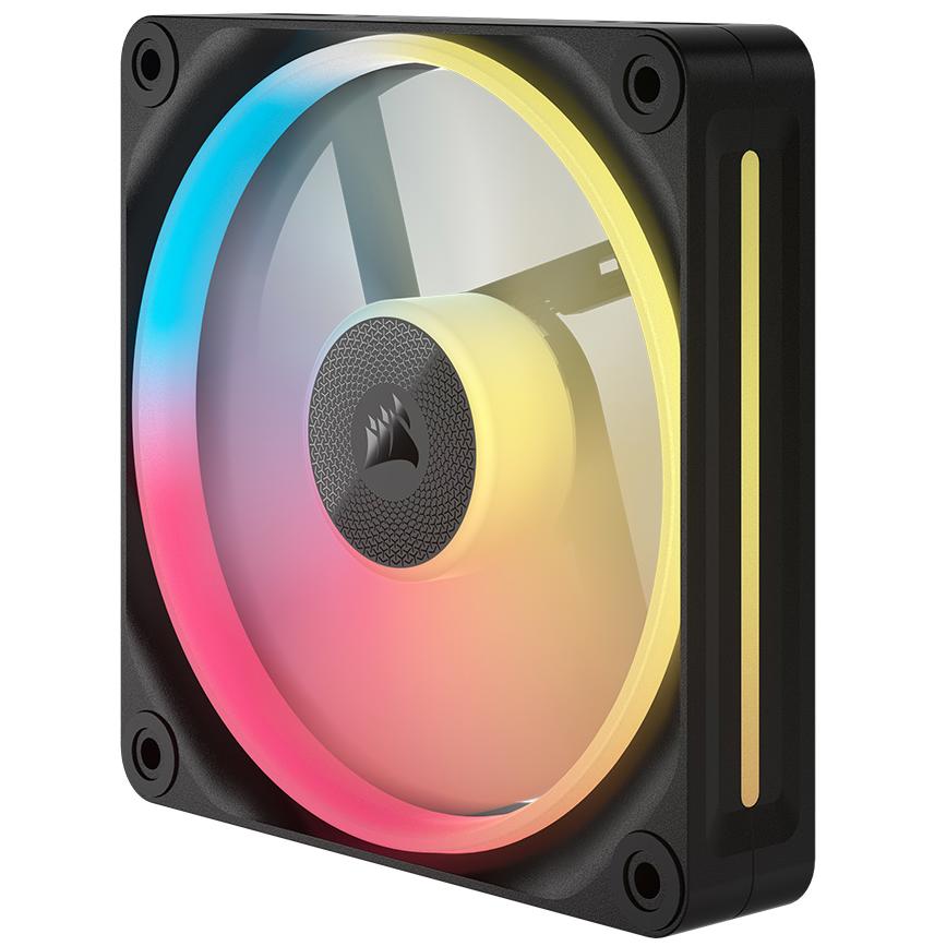 A large main feature product image of Corsair iCUE LINK LX120-R RGB - 120mm PWM Reverse Blade Modular Fan (Black)