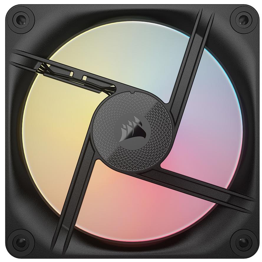 A large main feature product image of Corsair iCUE LINK LX120-R RGB - 120mm PWM Reverse Blade Modular Fan 3-Pack (Black)