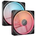A product image of Corsair iCUE LINK LX140-R RGB - 140mm PWM Reverse Blade Modular Fan 2-Pack (Black)