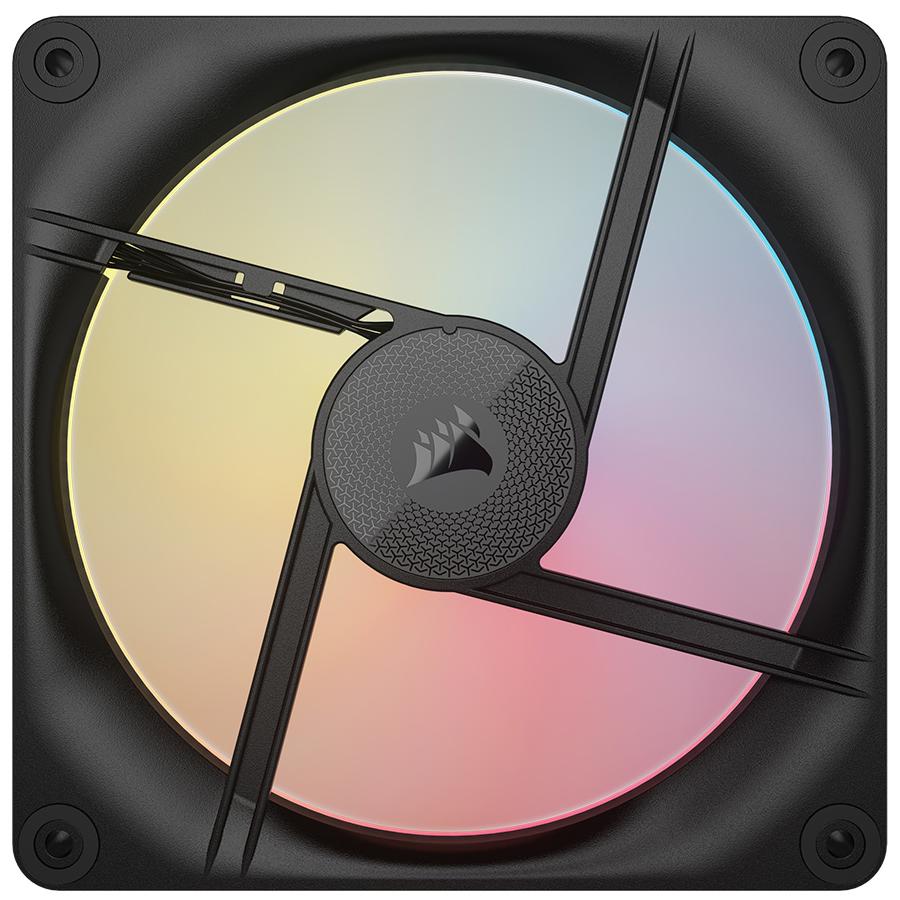 A large main feature product image of Corsair iCUE LINK LX140-R RGB - 140mm PWM Reverse Blade Modular Fan (Black)