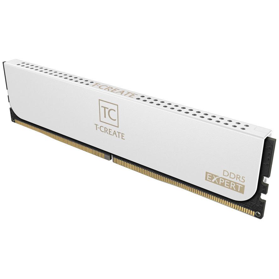 A large main feature product image of Team T-Create Expert 64GB Kit (2x32GB) DDR5-6000 C34 (White)