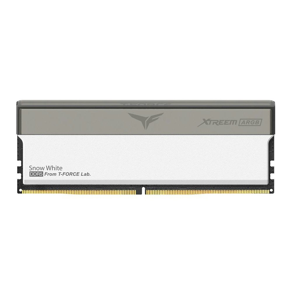 A large main feature product image of Team T-Force Xtreem ARGB 32GB Kit (2x16GB) DDR5-6000 C30 - White