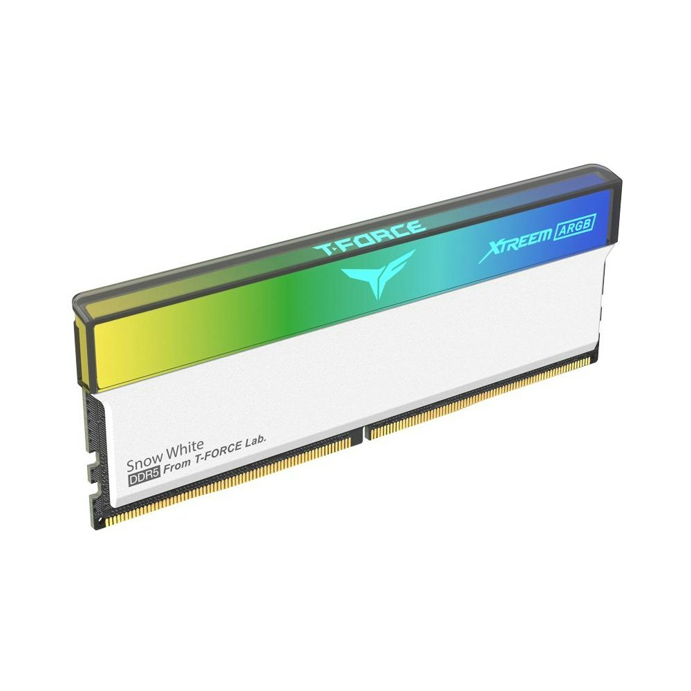 A large main feature product image of Team T-Force Xtreem ARGB 32GB Kit (2x16GB) DDR5-6000 C30 - White