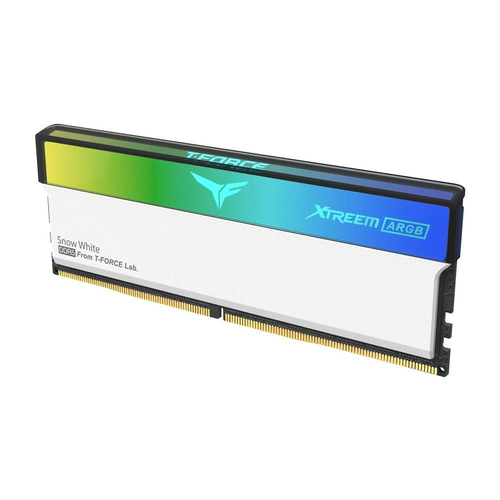 A large main feature product image of Team T-Force Xtreem ARGB 32GB Kit (2x16GB) DDR5-6000 C30 - White